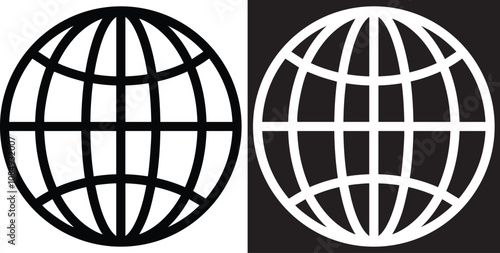 Globe Icon vector illustration, Go to web symbol icon, www symbol, Web icon, website, homepage icon set, earth clip art, globe symbol isolated white background