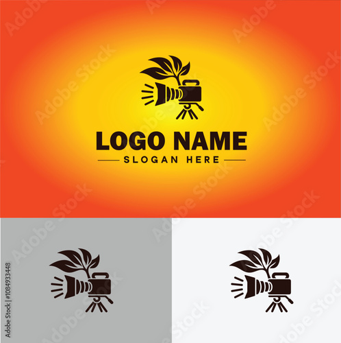 Media production icon Content creation Media development Production studio flat logo sign symbol editable vector