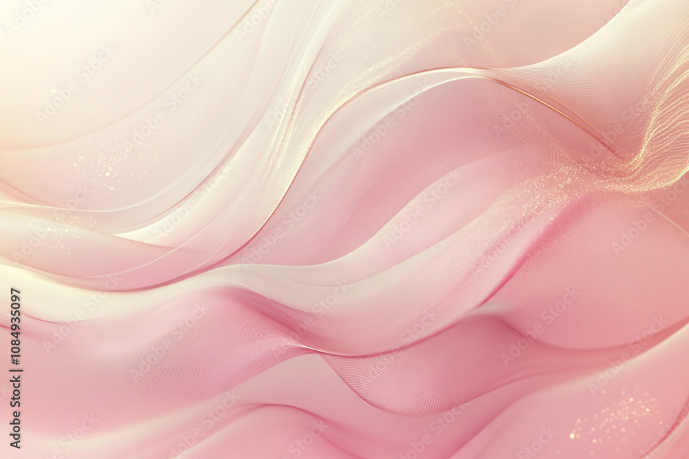 Abstract Fluid Motion with Pink and Golden Waves Abstract Fluid Motion with Pink and Golden Waves