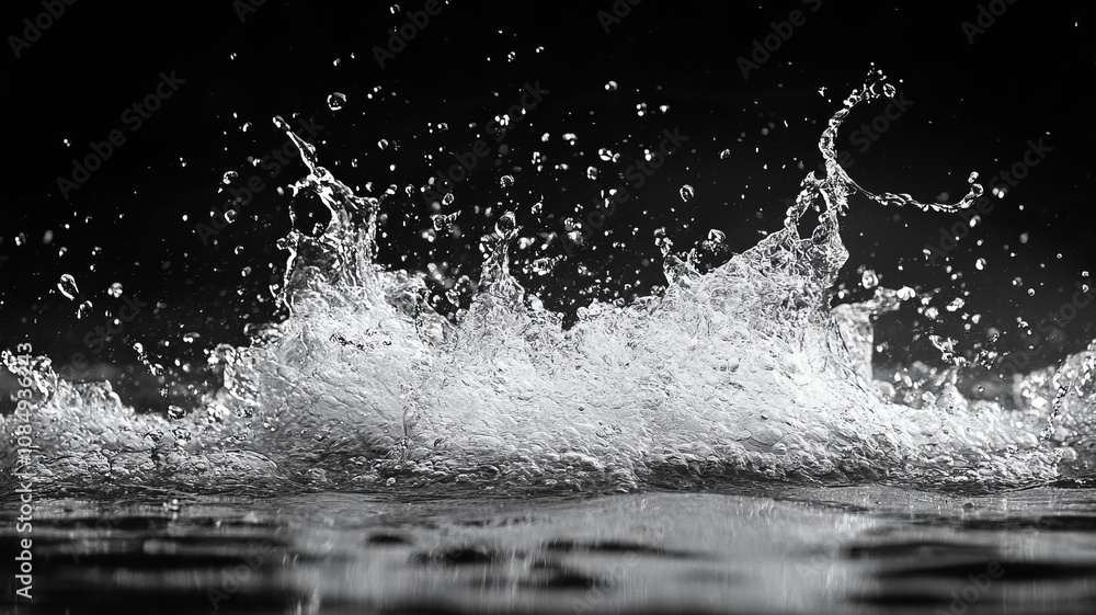 Liquid monochrome splashes water Liquid monochrome splashes water