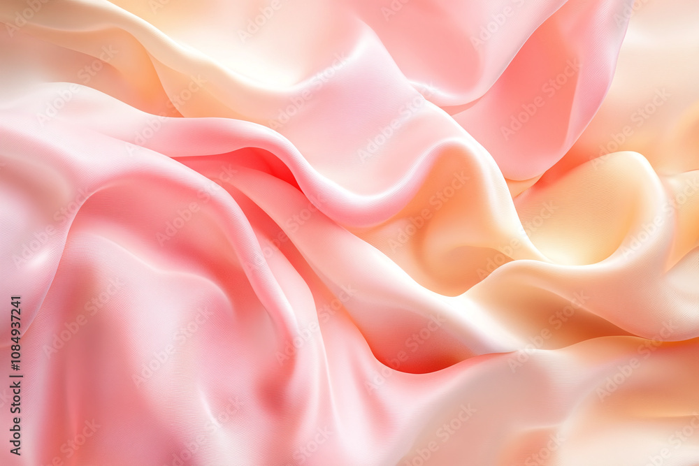 Obraz premium Abstract Fluid Motion with Pink and Golden Waves