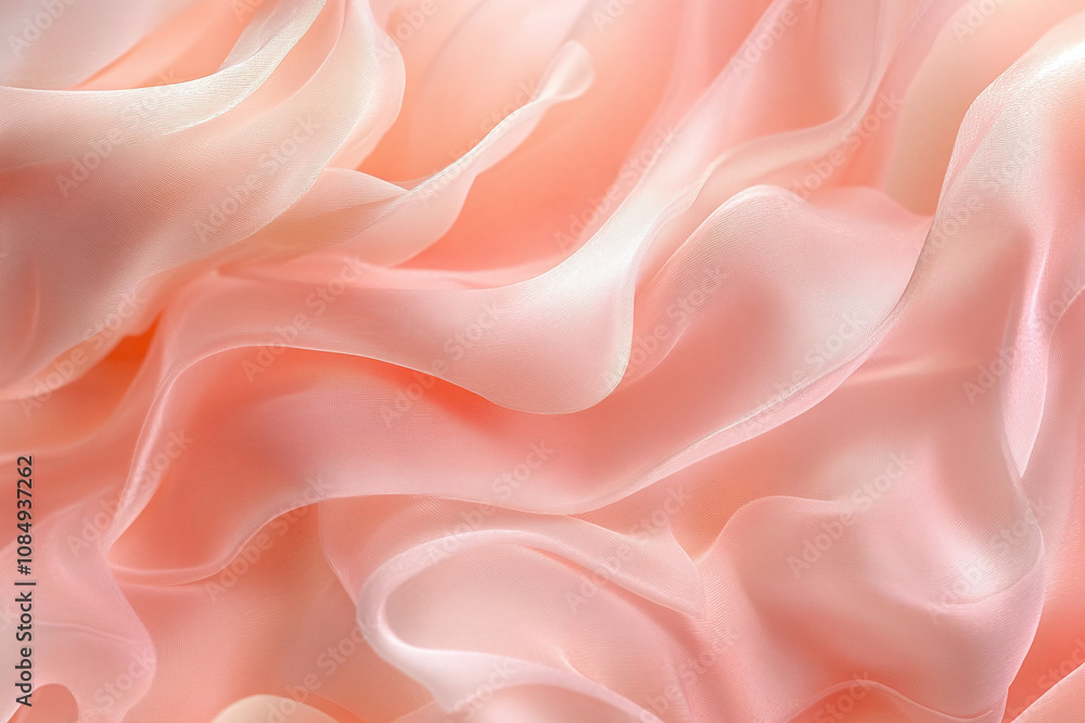 Obraz premium Abstract Fluid Motion with Pink and Golden Waves