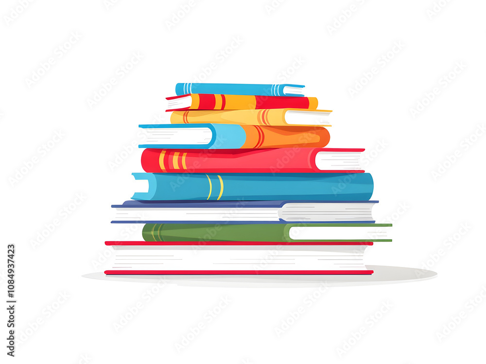 A modern, abstract representation of a pile of books, where the books are reduced to rectangular shapes in bold, flat colors. A modern, abstract representation of a pile of books, where the books are reduced to rectangular shapes in bold, flat colors.