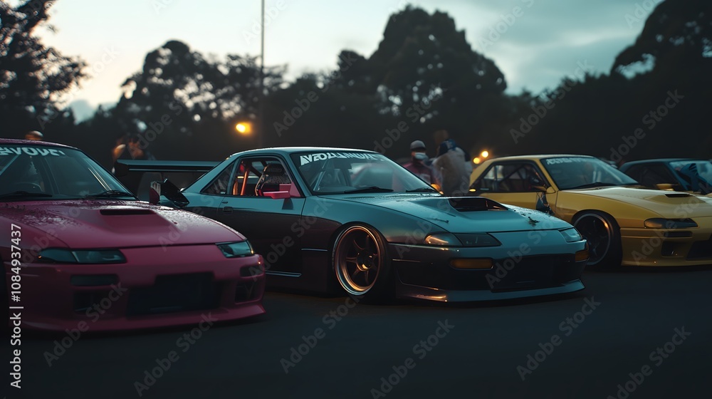 Fototapeta premium Drift Car Meet for Touge Enthusiasts