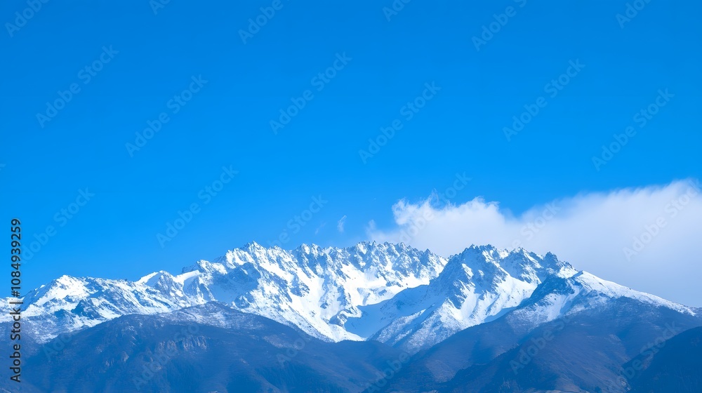 Snow-Capped Mountains Under Clear Blue Sky Snow-Capped Mountains Under Clear Blue Sky