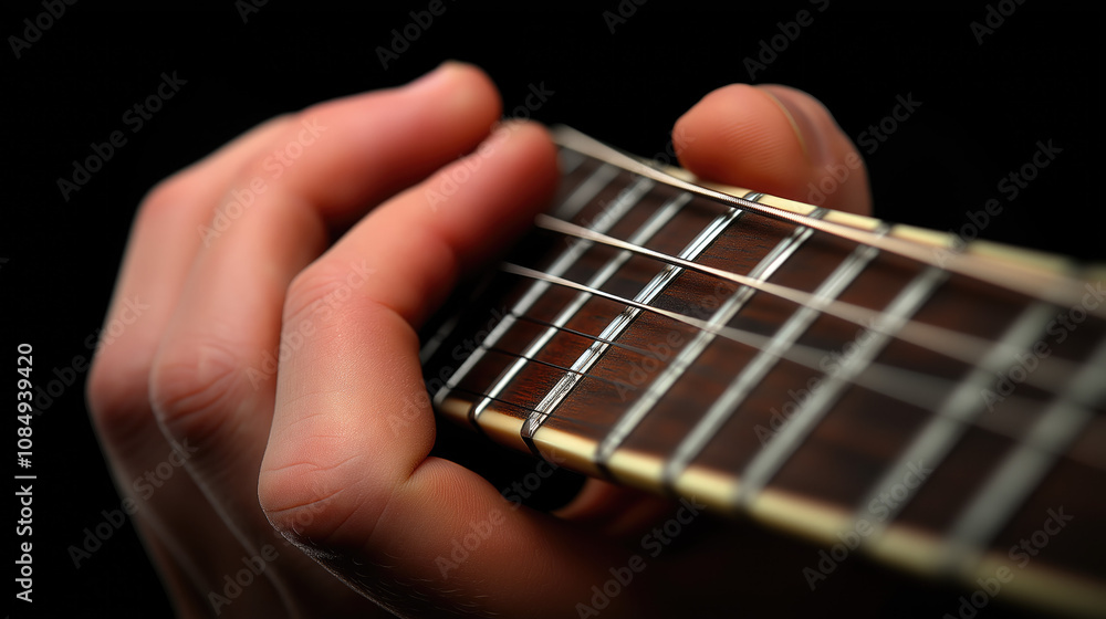 The hands of a musician playing an electric guitar convey the passion and skill with which he or she makes music The hands of a musician playing an electric guitar convey the passion and skill with which he or she makes music