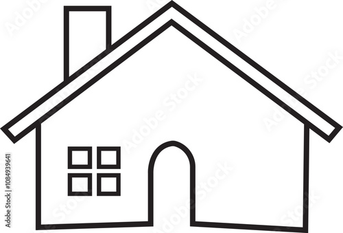 Minimalistic House Icon on a Crisp White Background