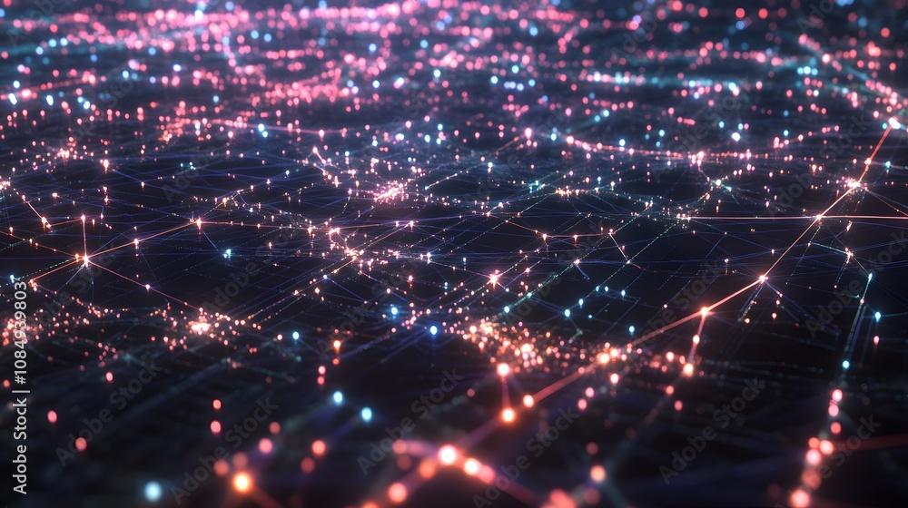 Obraz premium Telecommunication Network Coverage Map Visualization