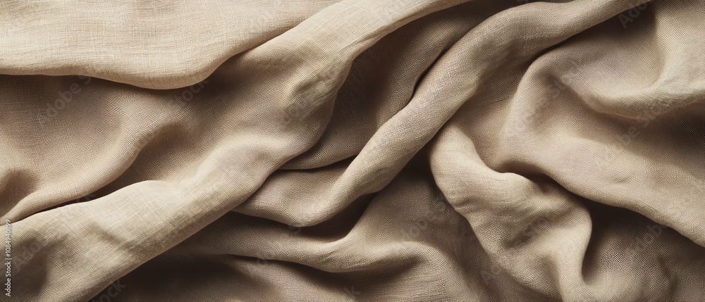 Soft, wrinkled fabric in neutral tones. Soft, wrinkled fabric in neutral tones.
