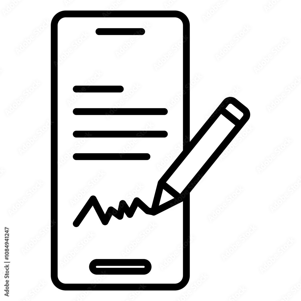 Digital Signature Outline Icon Digital Signature Outline Icon