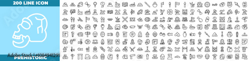 Prehistoric Outline Icon Pack