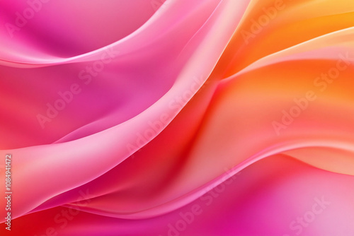 Abstract Fluid Motion with Pink and Golden Waves