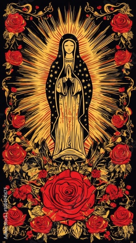 chicano patterns, Striking Patterns Depicting Vir in Floral Design