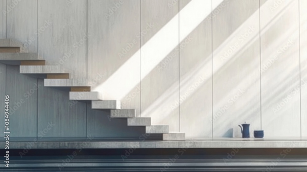 Obraz premium Modern Staircase with Minimalistic Design Elements