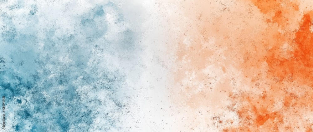 Abstract Gradient Background with Orange, Blue, and Grey Colors, Grainy Texture and Soft Light Effect for Banner or Poster Design
