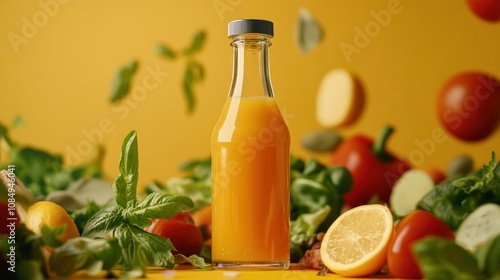 Freshly Made Orange Juice with Assorted Fruits and Vegetables