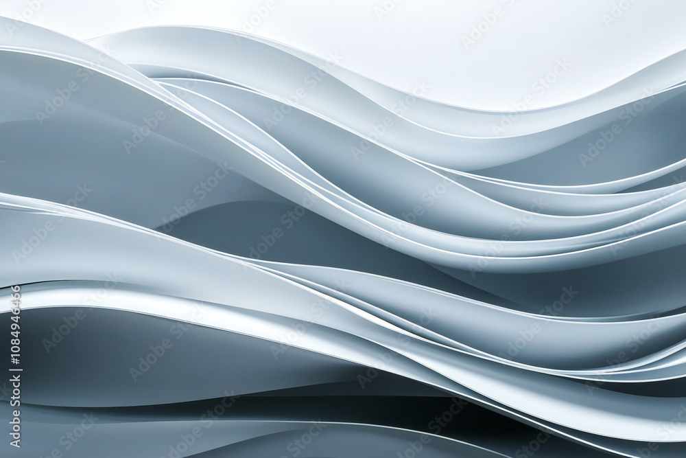 Abstract White Waves and Smooth Flowing Curves on a Monochrome Background Abstract White Waves and Smooth Flowing Curves on a Monochrome Background
