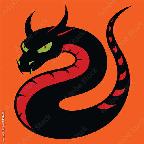 Solid color Horned Viper animal vector design