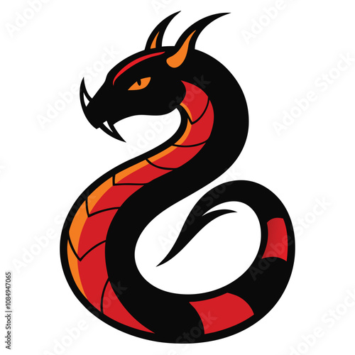 Solid color Horned Viper animal vector design