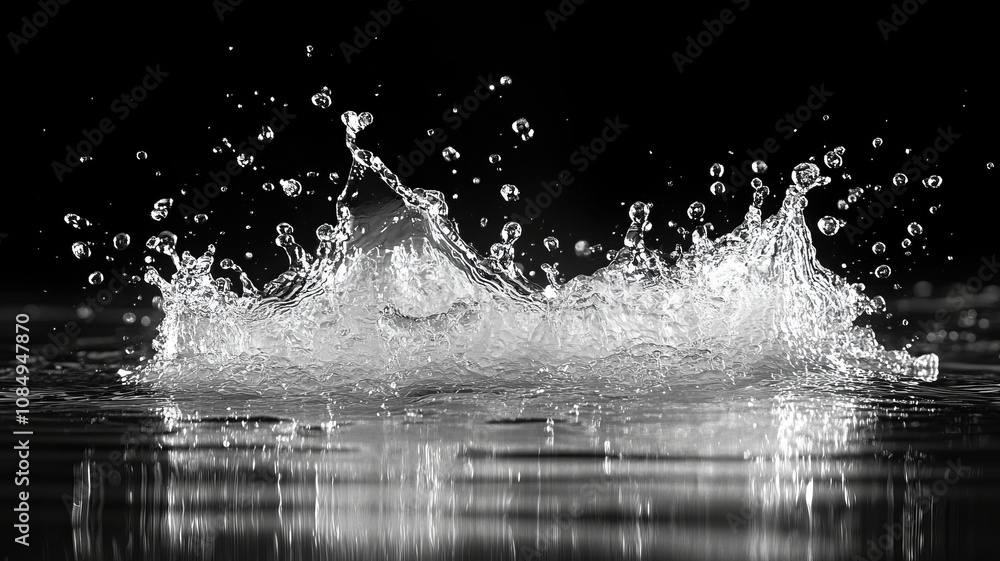 Liquid monochrome splashes water Liquid monochrome splashes water