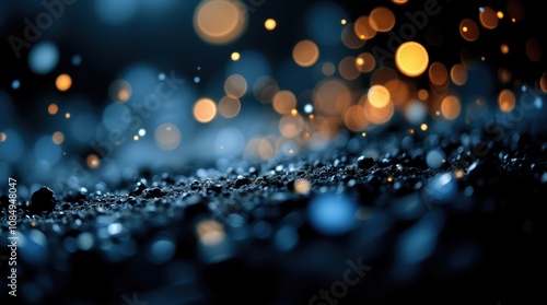 Shining particle abstract bokeh background image - abstract concept. photo