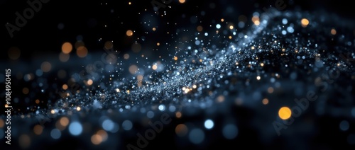 Shining particle abstract bokeh background image - abstract concept. photo