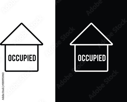 Occupied Billboard icon vector design with white background.