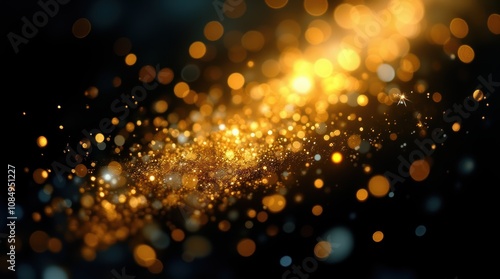 Shining particle abstract bokeh background image - abstract concept. photo