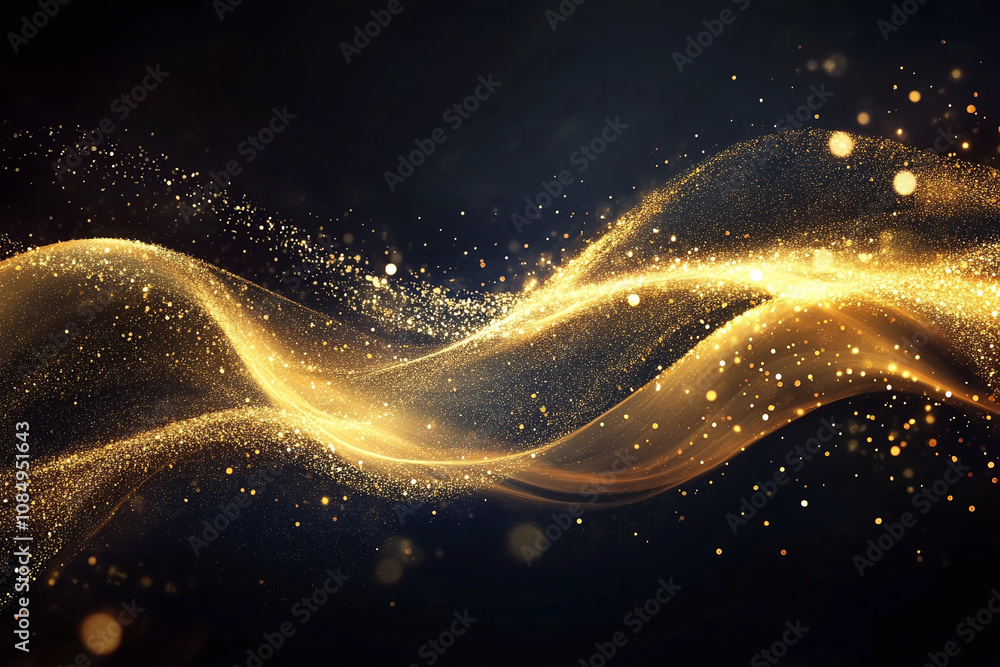Abstract Black and Gold Design with Smooth Flowing Lines and Metallic Accents Abstract Black and Gold Design with Smooth Flowing Lines and Metallic Accents