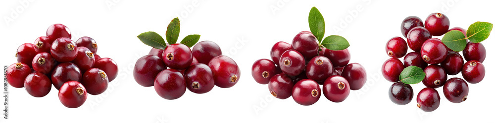 Cranberries isolated on white background. Collection Set Png. Cranberries isolated on white background. Collection Set Png.