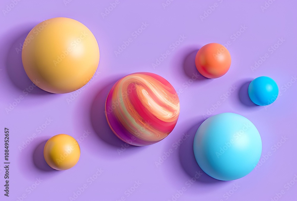 Isolated planets design, science theme, universe theme