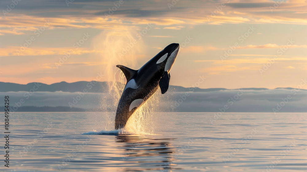 Fototapeta premium silhouette of a dolphin