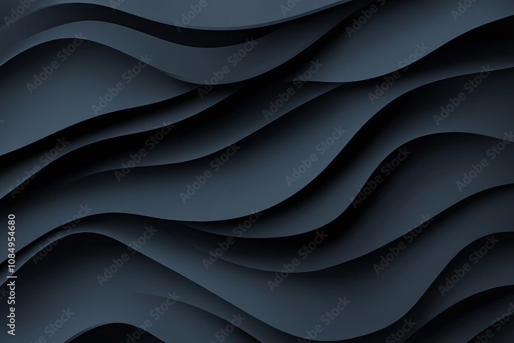 Abstract Black Waves with Smooth Curves and Fluid Lines in a Sleek and Minimalist Modern Design Abstract Black Waves with Smooth Curves and Fluid Lines in a Sleek and Minimalist Modern Design