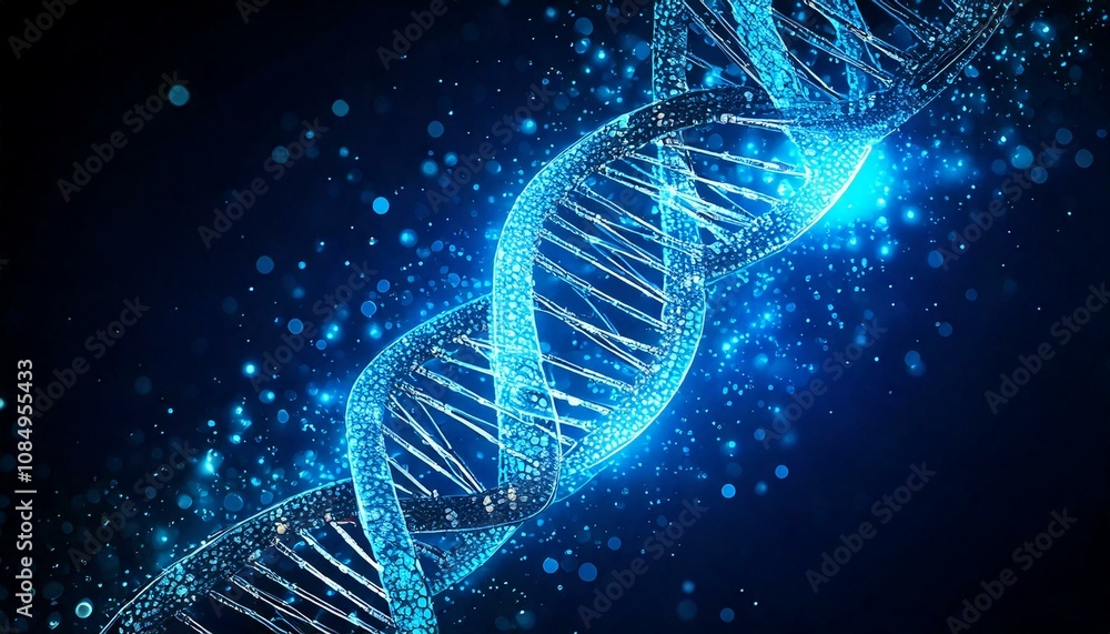 DNA biotechnology on a dark blue background DNA biotechnology on a dark blue background