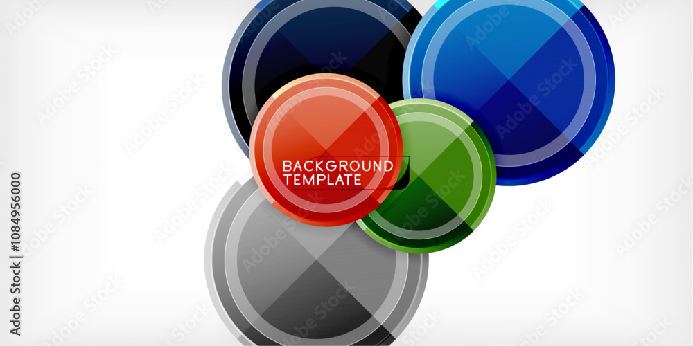 Abstract background - multicolored circles, trendy minimal geometric design, vector illustration Abstract background - multicolored circles, trendy minimal geometric design, vector illustration
