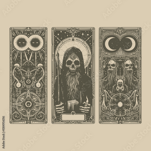 fantasy hermit ouija tarot playing card