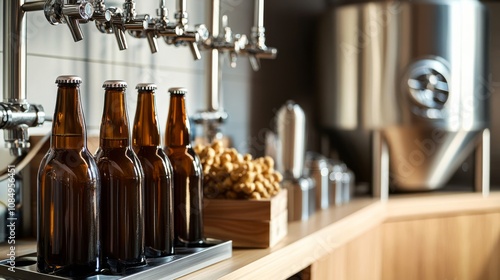 A modern home brewing station, Fermentation tanks, bottles