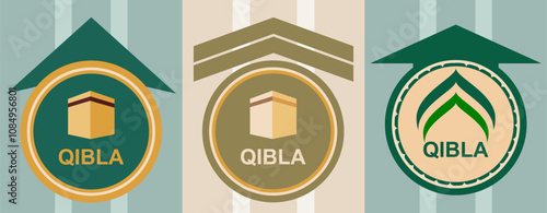 Qibla direction. Qibla direction for Muslims to worship.