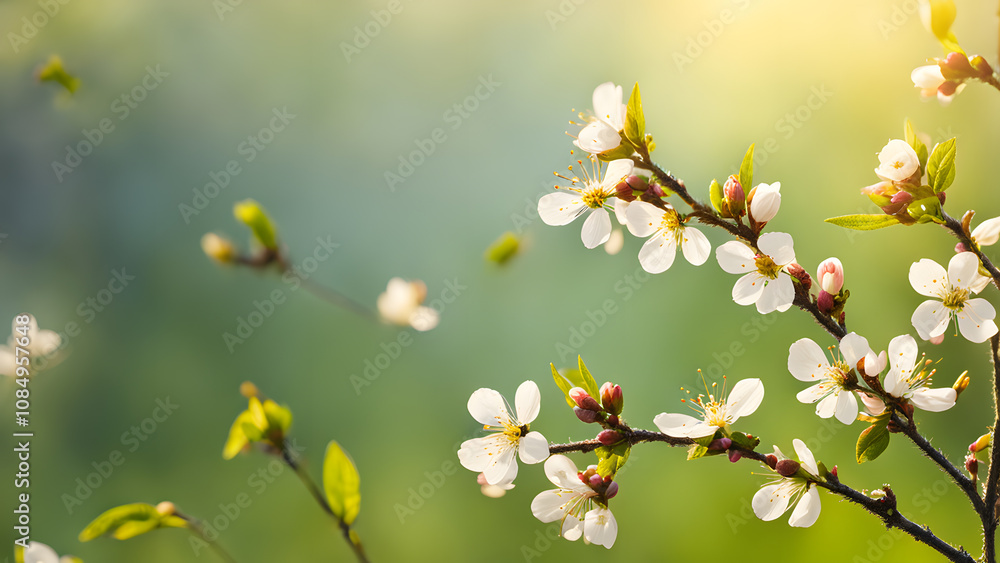 A beautiful white flower with green leaves is in the foreground A beautiful white flower with green leaves is in the foreground