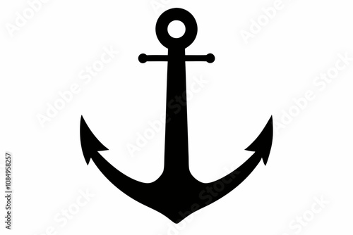 Anchor icon. Anchor icon isolated. Anchor silhouette illustration
