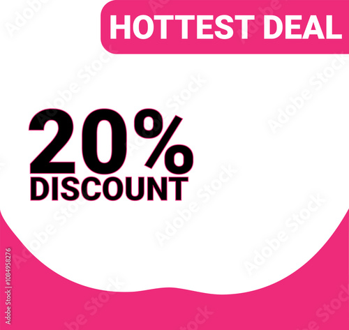 Hottest deal 20% discount template with magenta color for product promotion