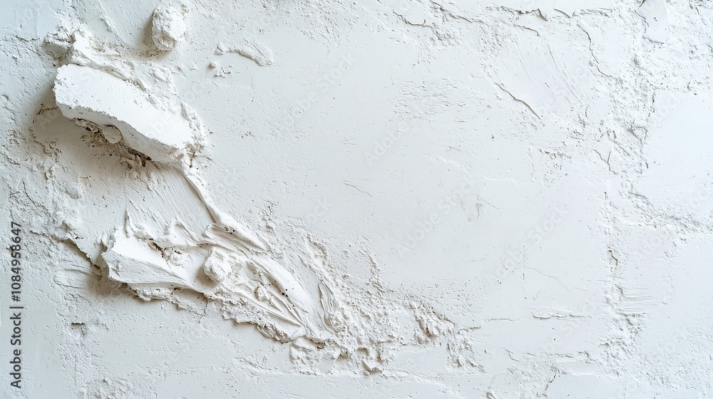 Obraz premium Weathered plaster surface, textured with dust and smudges, creating an intriguing backdrop that conveys age and character in an inviting, open space.