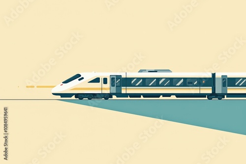 Modern High-Speed Bullet Train Illustration Perfect for Transportation and Technology Themed Designs photo