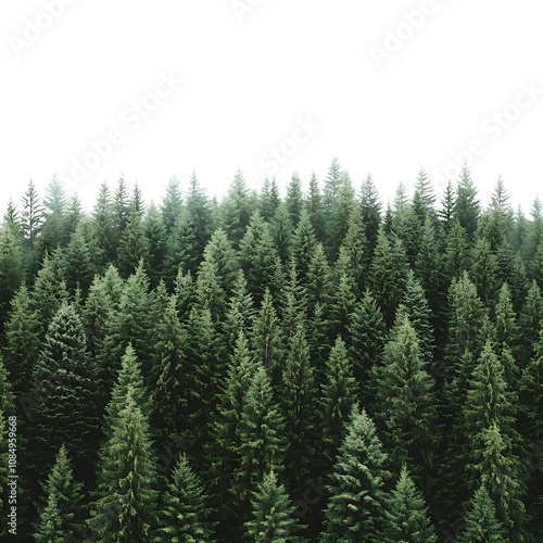 Forest isolated on white background, close up