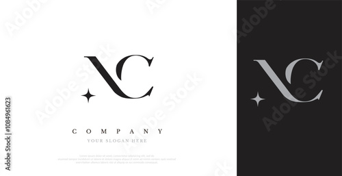 Initial NC Logo Design Vector 