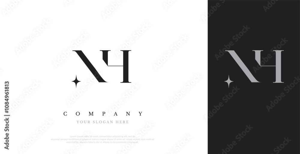 Initial NH Logo Design Vector Initial NH Logo Design Vector