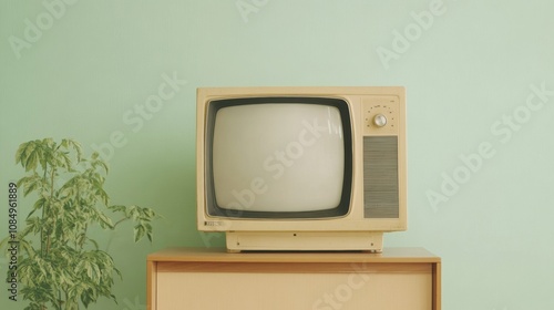 Retro Television on Display Celebrating World Television Day, Nostalgic Styles for Media Heritage and History photo