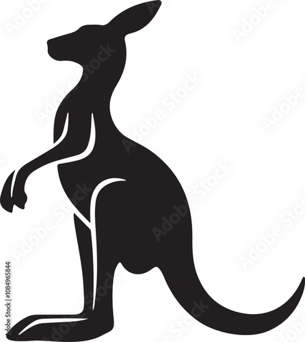 Kangaroo logo. Isolated kangaroo on white background, kangaroo silhouette. photo