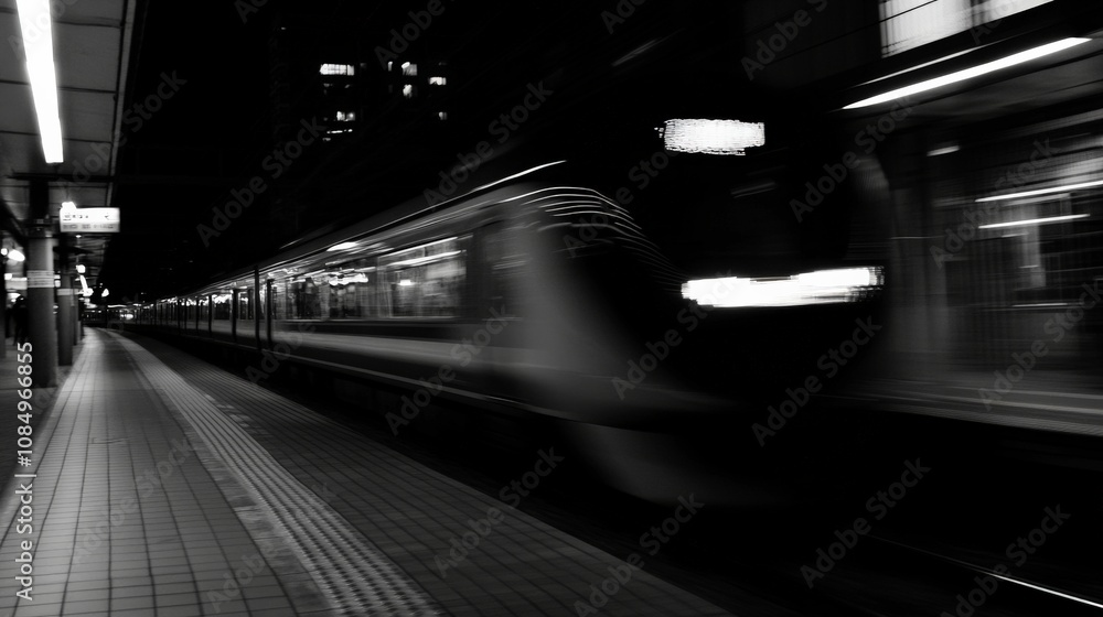 Dynamic Train Departing Station with Blur Effect Dynamic Train Departing Station with Blur Effect