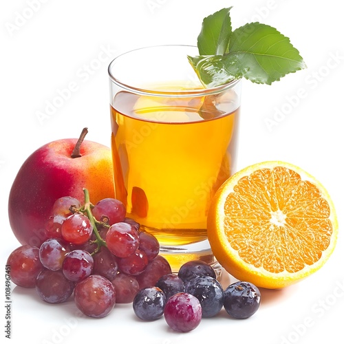 Fruit Cordial isolated on a white background, close up